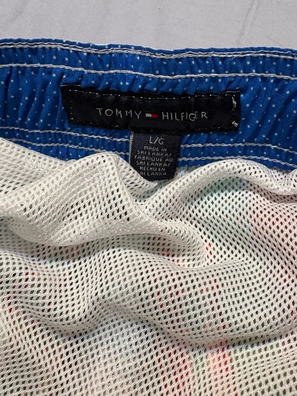 Tommy Hilfiger Red Multi Plaid Swim Hybrids
